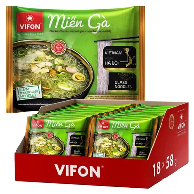 Produktbild von VIFON Mien Ga Instant Glasnudel Suppe 18x 58g - Hühnergeschmack mild