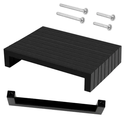 Produktbild von 10 Möbelgriffe, 160mm Lochabstand, Edelstahl Griffe für Küchenschränke, Quadratische Küchengriffe, Schwarze Schrankgriffe mit 40 Schrauben