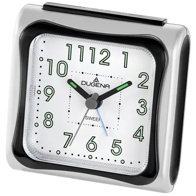 Produktbild von DUGENA 4460619 Wecker Kunststoff Analog Licht Alarm silber