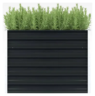Produktbild von Hochbeet Anthrazit 100 x 100 x 77 cm aus verzinktem Stahl für Balkon, Garten und Terrasse