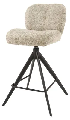 Obrázok produktu pre Barová stolička FURNLUX Komfort béžová a čierna 45 cm / Hlavná farba: béžová / Rozmery: 45 x 94 x 56 cm