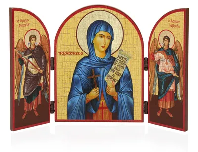 Produktbild von Paraskeva Heilige Märtyrerin Ikone Triptychon Holz 25x16cm Christlich 13800