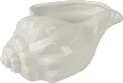 Produktbild von Blumentopf / Übertopf Muschel 28x14cm Keramik Weiß