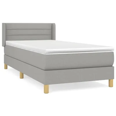 Produktbild von Boxspringbett mit Matratze Hellgrau 80x200 cm Stoff