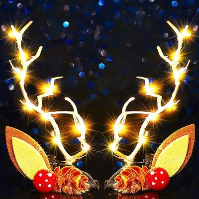 Produktbild von LED-Haardekorationen, leuchtende Rentierhaarmasken, Haarschmuck für Frauen