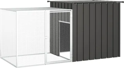 Produktbild von vidaXL Hühnerkäfig Anthrazit 200x91x100 cm Verzinkter Stahl