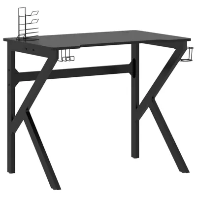Immagine prodotto di Scrivania da Gaming con Gambe a K Nera 90x60x75 cm