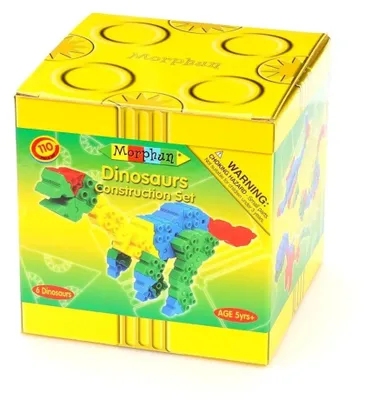 Produktbild von Morphun Dinozaury Konstruktionsbausteine – 100 Teile (Klick-System, 6 Dinosaurier-Modelle, ab 5 Jahren) – CE & EN-71 , entwickelt Feinmotorik und räumliches Denken