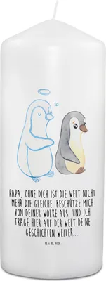 Produktbild von Mr. & Mrs. Panda Trauerkerze Trauer Papa - Weiß - Trauersprüche, Anteilnahme, Familie, Moderne Trauerkerzen, Familienmitglied, Gestorben, Kerzen Trauer, Erinnerungskerze