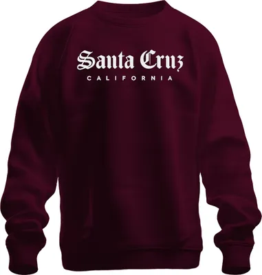 Immagine prodotto di Santa Cruz California Surfen Skate Vintage OldEnglish Schrift Unisex Felpa Pullover, Borgogna, M