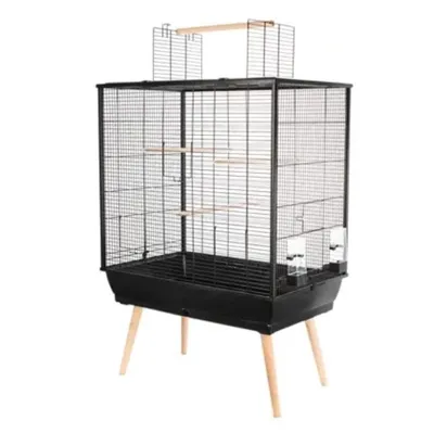 Productafbeelding van ZOLUX Neo Jili vogelkooi - Breedte 78 cm, diepte 47,5 cm, hoogte 112 cm - Zwart