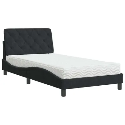 Imagen del producto de vidaXL: Cama con colchón, color , 100x200 cm, tapizada en terciopelo