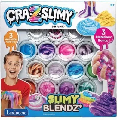 Produktbild von Lexibook Knetspiel mit 12 gebrauchsfertigen Slimes, Glitzer, Perlen und Pailletten