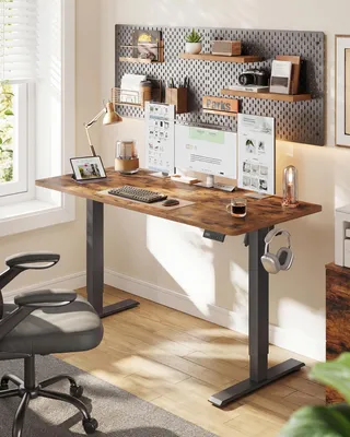 Produktbild von VASAGLE Elektrisch verstellbarer Stehtisch, Memory-Funktion mit 4 Höhen, Schreibtisch für Home Office, 140 x 60 cm, braun