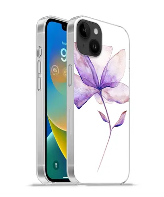 Produktbild von MuchoWow® Handyhülle Schutzhülle Hülle für Apple iPhone 14 Plus - Soft case Blumen - Aquarell - Lila Silikon Softcase Handy Hülle - Abbildung