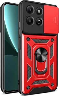 Produktbild von Hülle für Honor X6b Magnetische Ring Ständer Halter Dia Kameraschutz TPU Bumper Silikon Schutzhülle Rot