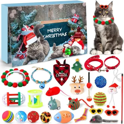 Produktbild von Adventskalender Katze 24 Katzenspielzeug Weihnachtsgeschenk Wiederverwendbar