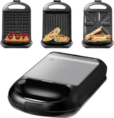 Produktbild von XXL Sandwichmaker 1200 Watt 3-in-1 Grill Panini Kontaktgrill Antiausbak
