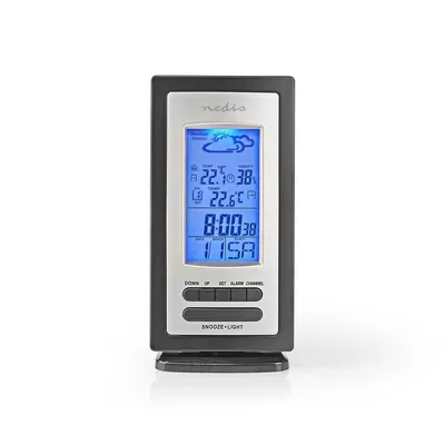 Immagine prodotto di Stazione meteorologica NEDIS Orologio Sveglia Igrometro 1 sensore esterno sw-si WEST201GY
