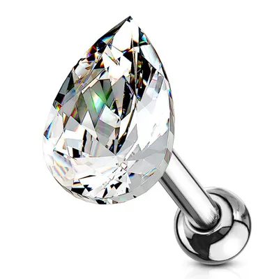 Produktbild von Helix & Tragus Ohr Piercing „Tropfen“ Clear
