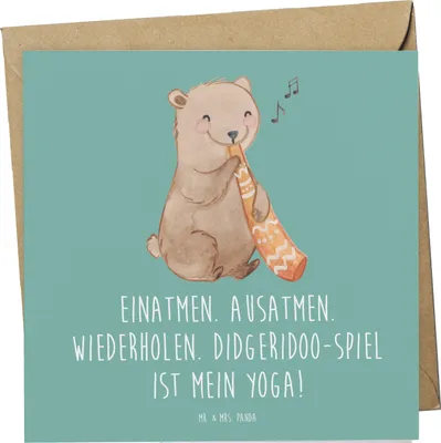 Produktbild von Mr. & Mrs. Panda Glückwunschkarte Didgeridoo Yoga - Meeresbrise - Geschenk, Musik, faltkarte, Instrument, Musikinstrument, doppelkarte, spirituell, Lernen, atmosphärisch