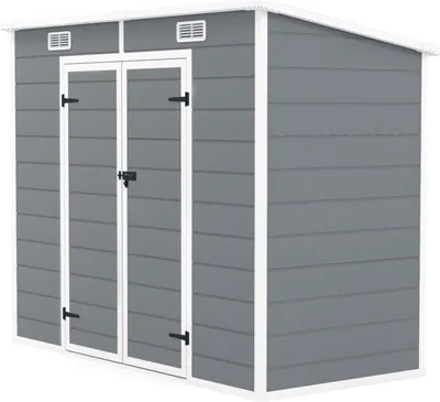 Image de Abri de jardin en métal 2,4 x 1,3 m, étanche, gris |.de