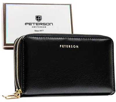 Obrázok produktu pre Peterson Dámska peňaženka z ekologickej kože čierna RFID 16 cm