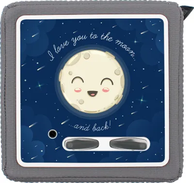 Produktbild von Schutzfolie kompatibel mit Toniebox 1 passgenaue Folie mit Motiv matt Zubehör selbstklebendes Schutzcover Kratzschutz für Musikbox Y031-08 To the moon