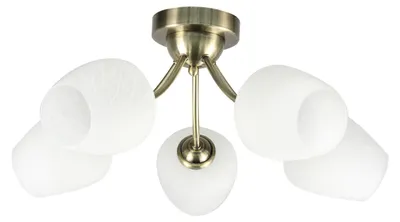Zdjęcie produktu dla Lampa sufitowa białe klosze Zina patyna-biała 5xE27x40W metal wym:21x54x54cm IP20 Candellux