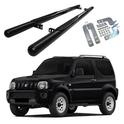 Image de Tubes Marche Pieds Latéraux Compatible avec Suzuki Jimny 1998-2018 3 Portes, 2 pcs Droite + Gauche, d'installation et de Fixation
