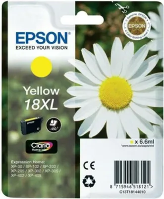 Immagine prodotto di Epson 18XL - Giallo - Originale - Cartuccia d'inchiostro - per stampanti Expression Home XP-212, 215, 225, 312, 315, 322, 325, 412, 415, 422,