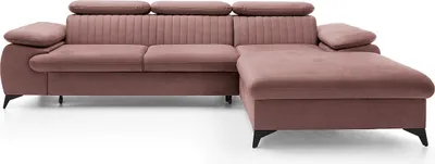 Produktbild von Schlafsofa für die rechte Ecke aus rosa Velours - SAMARA by Pascal Morabito