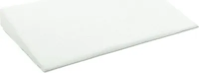A white wedge pillow on a white background.