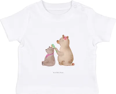 Produktbild von Mr. & Mrs. Panda  T-Shirt Bär Kind 12. - 18. Monat - Weiß - Geschenk, Baby Oberteil, Mutter, Shirt, Muttertag, Bären, Kurzarmshirt, Mama, Babyshirt