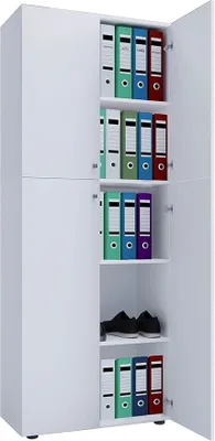 Productafbeelding van Kantoorkast met 5 vakken | Modern archiefkast met draaideuren | Afmetingen circa: breedte 70 cm, hoogte 184 cm, diepte 40 cm – Lona 5-delig