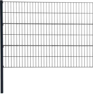 Produktbild von Doppelstabmattenzaun Erweiterung Gitterzaun 120cm RAL7016 Drahtgitter Gartenzaun