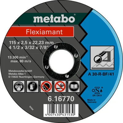 Immagine prodotto di Metabo Flexiamant 115x2,5x22,23 acciaio, disco da taglio, versione diritta 25 pz