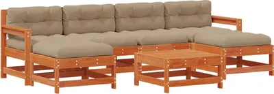 Obrázok produktu pre Záhradný lounge set 7 pcs Vosková hneda borovica