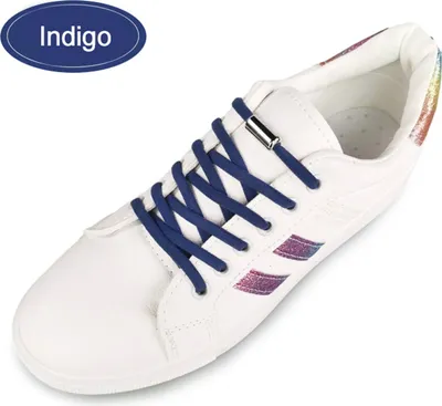 Produktbild von COOL-i ® Schnürsenkel, 1Paar Premium Elastische Schnürsenkel mit Metall Kapseln ohne bindenfür Läufer, Kinder, 105cm Länge Ø 5 mm(Indigo)
