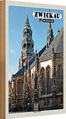Produktbild von Holzschild Städte Zwickau Dom St. Marien Kirche 20x30cm