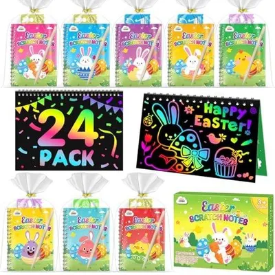 Zdjęcie produktu dla Zestaw do zdrapywania 24 sztuki dla dzieci drewniane pisaki