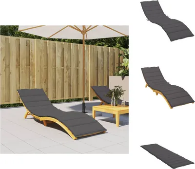 Zdjęcie produktu dla vidaXL Poduszka na leżak antracyt 200x60x3 cm tkanina Oxford - Poduszka do siedzenia