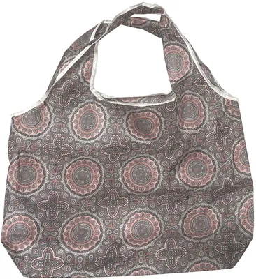 Produktbild von Clayre & Eef 66849 Faltbare Einkauftasche Grau Rot 45x1x63 cm