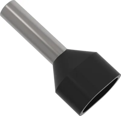 Produktbild von 10 AUPROTEC Twin Aderendhülsen 1,5 mm² isoliert schwarz Kabel Doppelhülsen