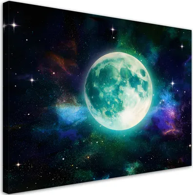 Produktbild von Leinwandbild Planet Weltraum Universum 100x70 Feeby Blau bild für die wand bereit zum aufhängen