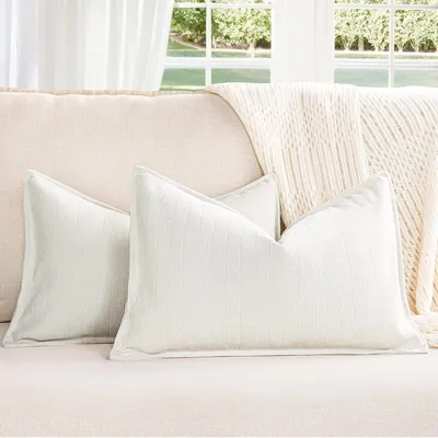 Produktbild von Chenille Kissenbezug 30x50 cm Creme 2er Set