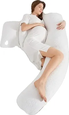 Zdjęcie produktu dla Poduszka ciążowa, ergonomiczne wsparcie, regulowana konstrukcja, biała