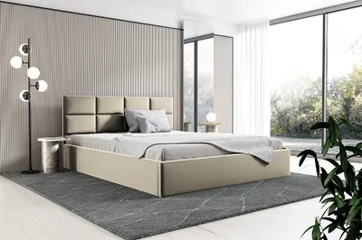 Produktbild von BETTSO Doppelbett Polsterbett Bett mit Kopfstütze und Bettkasten GOBI 160 x 200 cm Beige