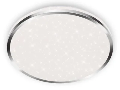Image de Plafonnier LED BRILONER ACORUS pour salle de bain, IP44 protection contre les projections d'eau,Reproduction étoilé, lumière blanche neutre, couleur chrome, 33 x 6,6 cm