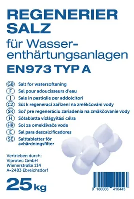 Produktbild von viprotec Regeneriersalz für Wasserenthärtungsanlagen, Sack mit 25kg, 10 Stk.